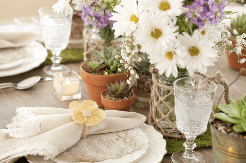 spring wedding table setting