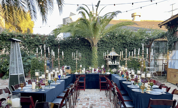 A beautiful wedding setup as caterers expertly navigated venue restrictions for the event