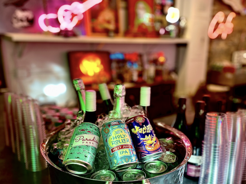bar service at bachelorette party catering on display